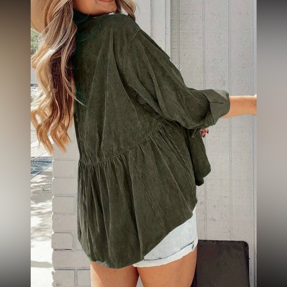 Luxe hunter corduroy button down jacket top - Picture 5 of 12